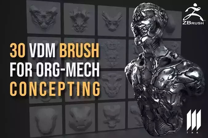 20 VDM Brush For Organic-Mech Concepting In Zbrush 2021-5