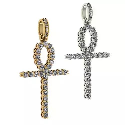 Ankh Diamond Cross Pendant