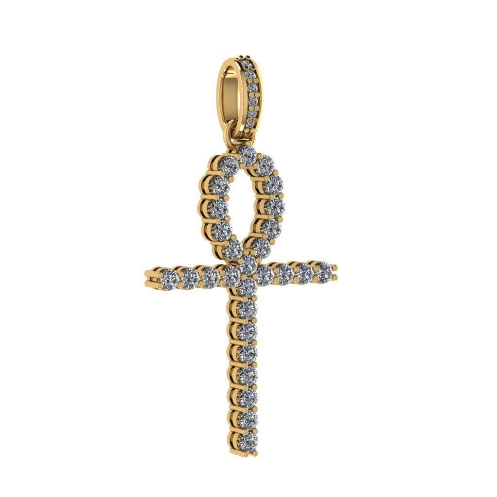 Ankh Diamond Cross Pendant 3D print model_3