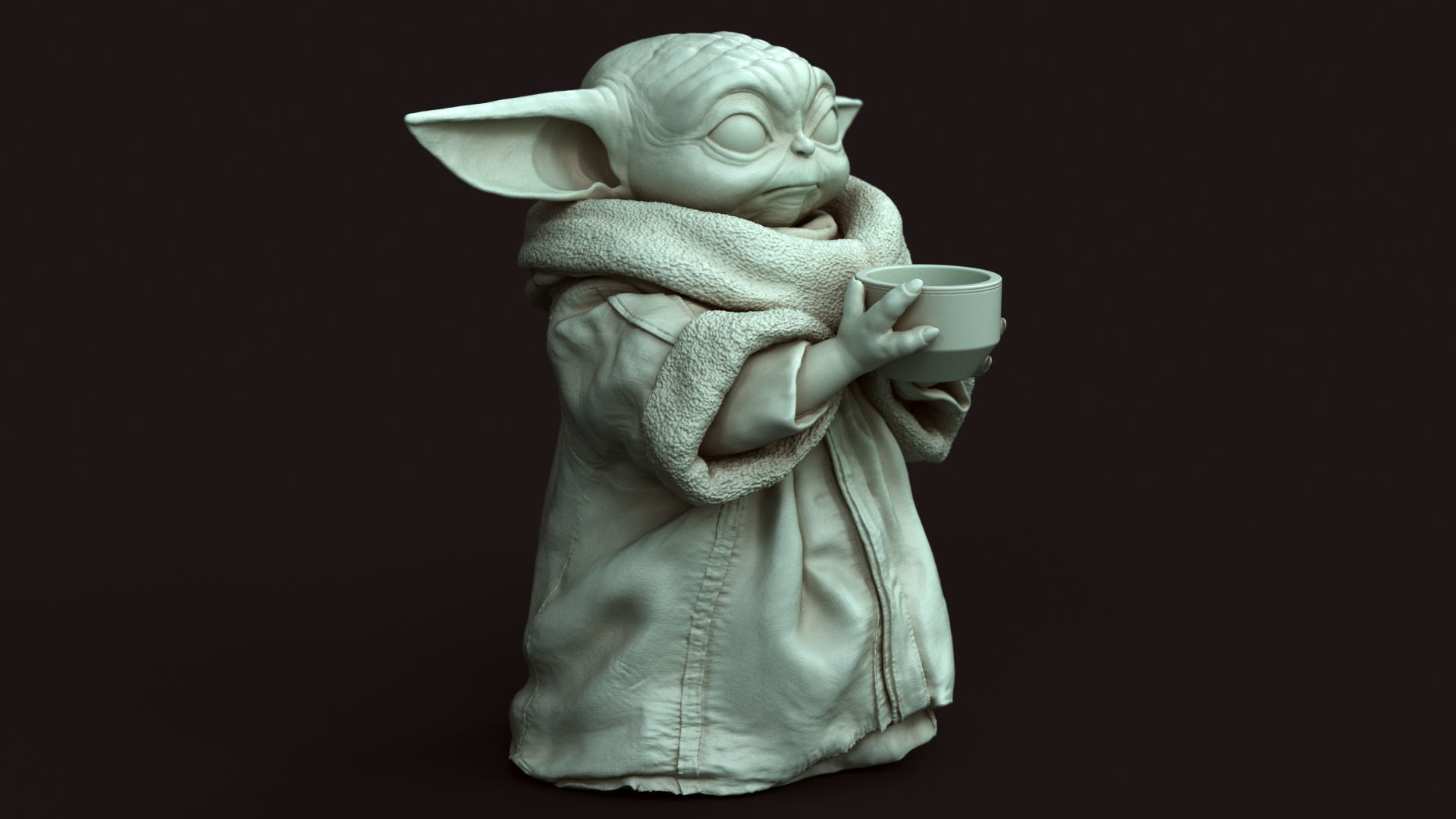 GROGU Baby Yoda bowl Printable 3D Model 3D print model_15