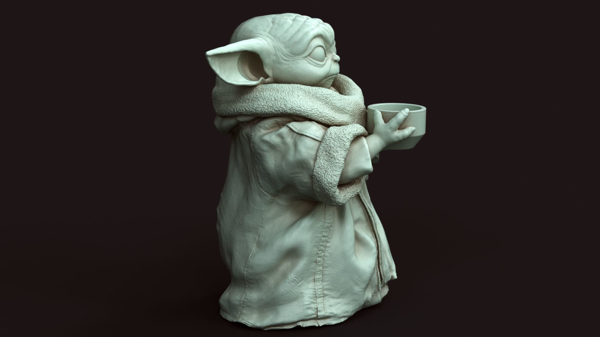 GROGU Baby Yoda bowl Printable 3D Model 3D print model_16