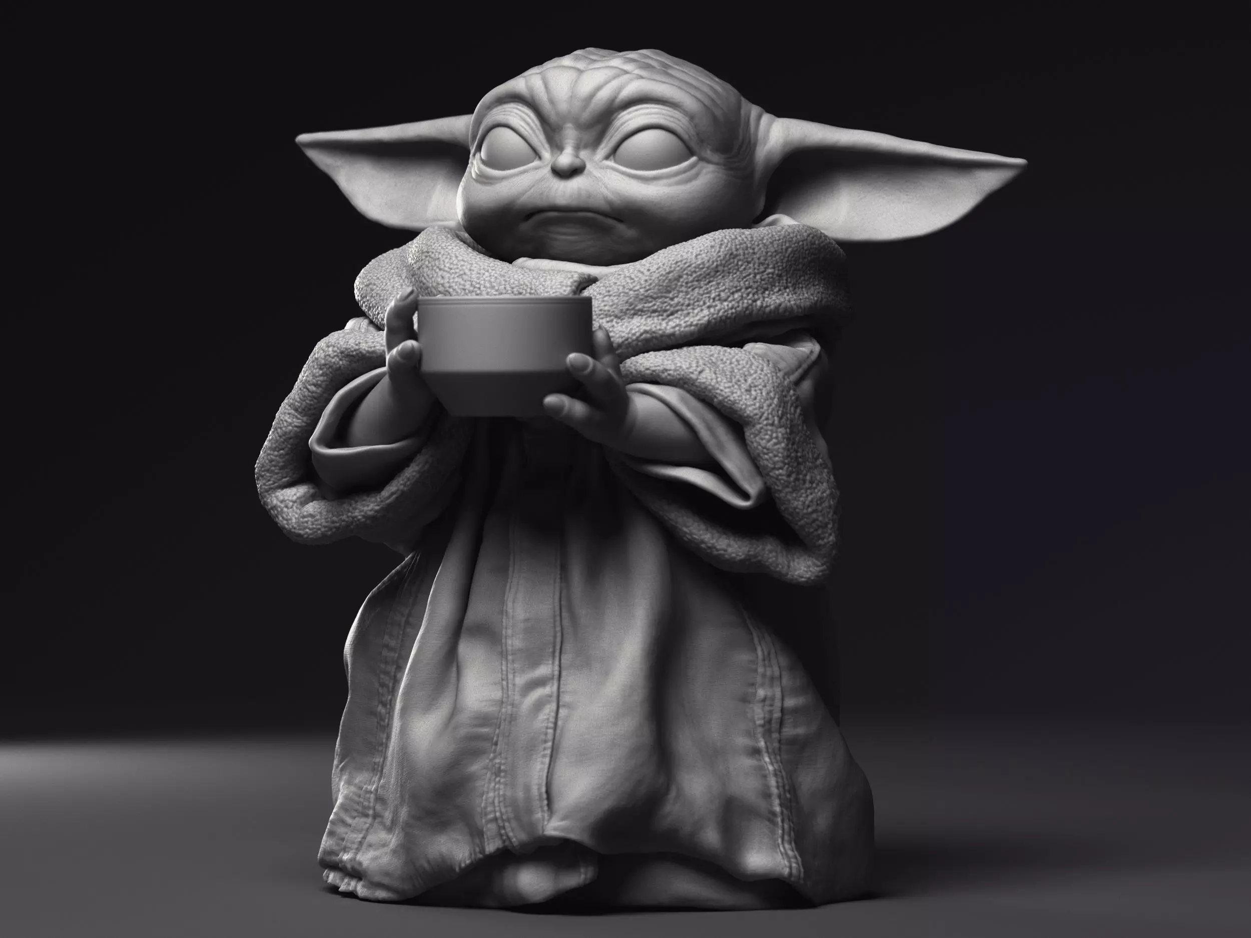 GROGU Baby Yoda bowl Printable 3D Model 3D print model_0