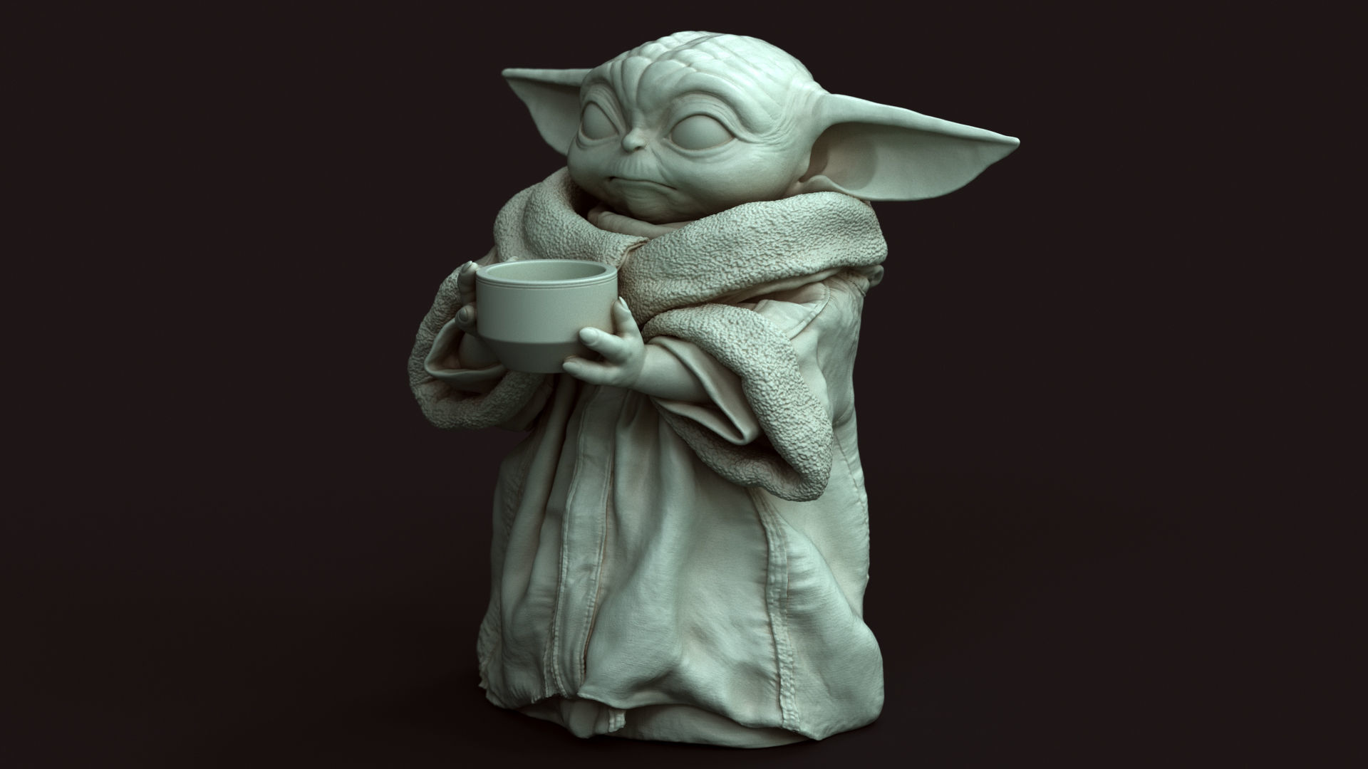 GROGU Baby Yoda bowl Printable 3D Model 3D print model_26