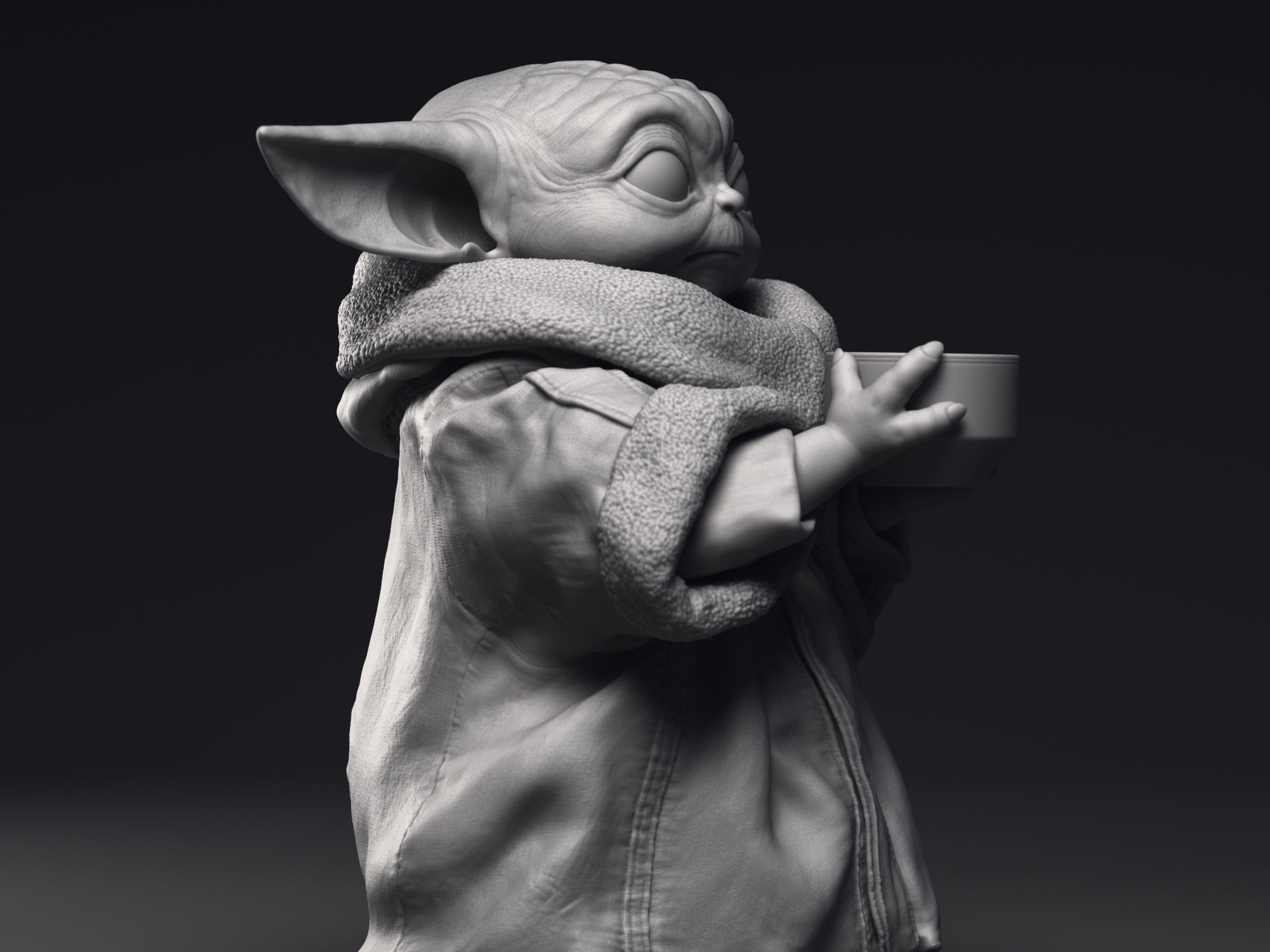 GROGU Baby Yoda bowl Printable 3D Model 3D print model_8