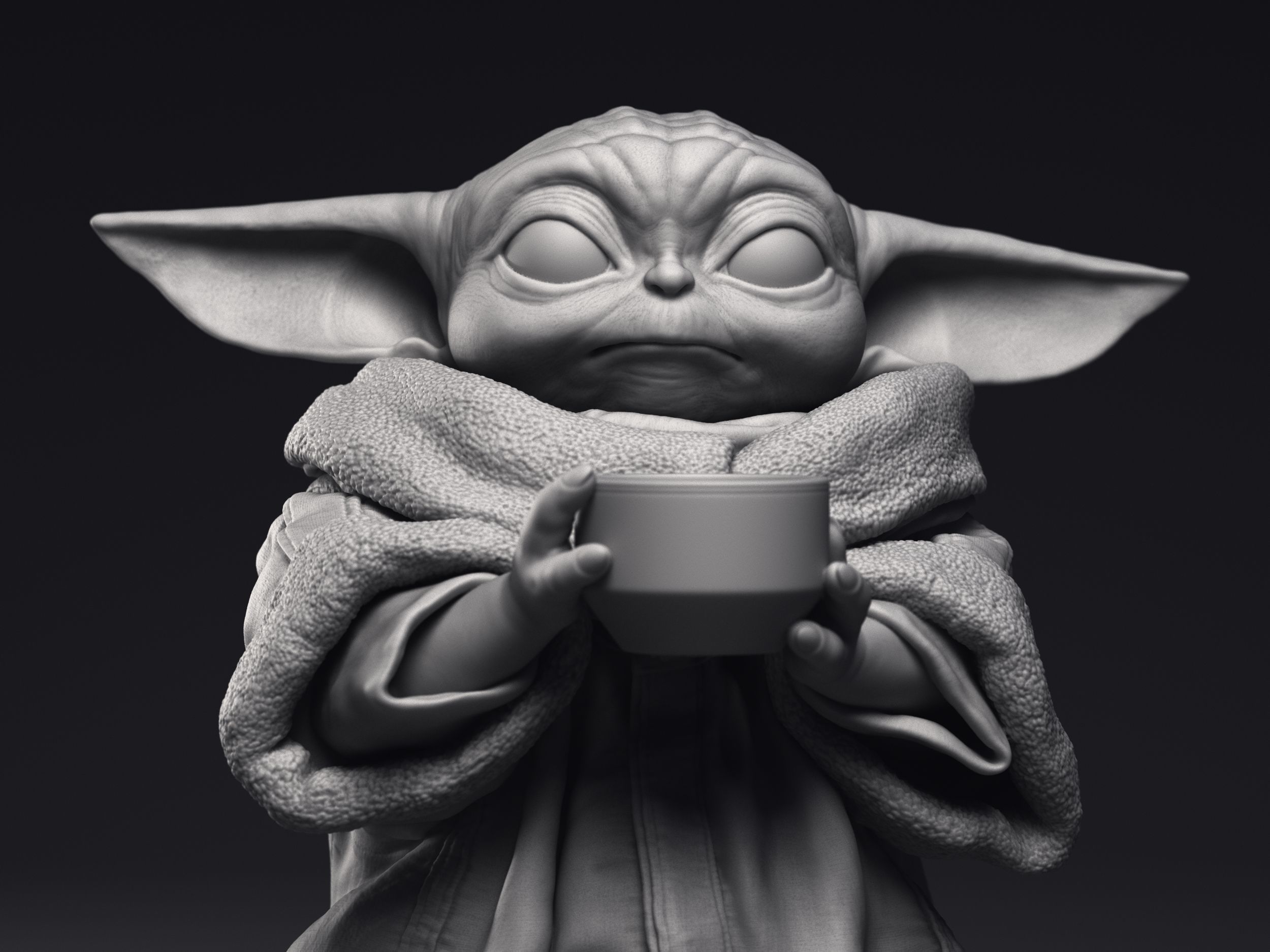 GROGU Baby Yoda bowl Printable 3D Model 3D print model_5