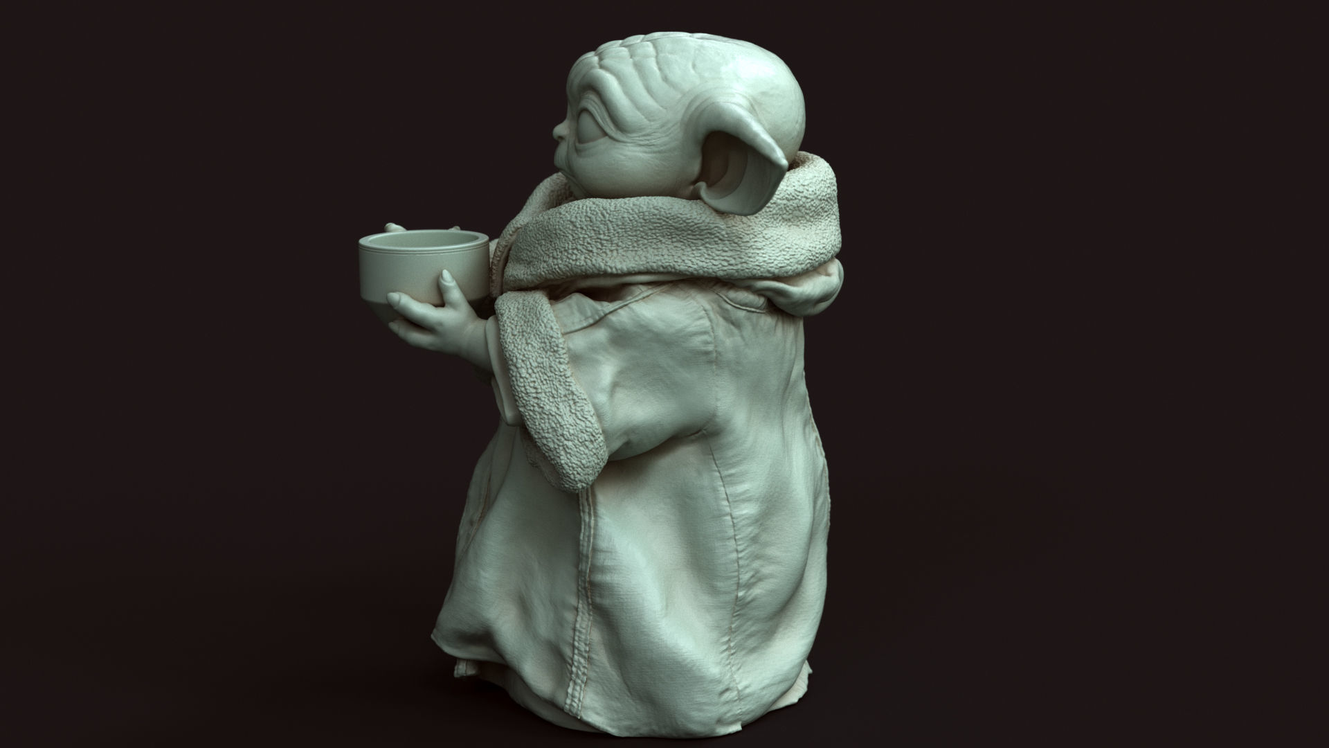 GROGU Baby Yoda bowl Printable 3D Model 3D print model_24