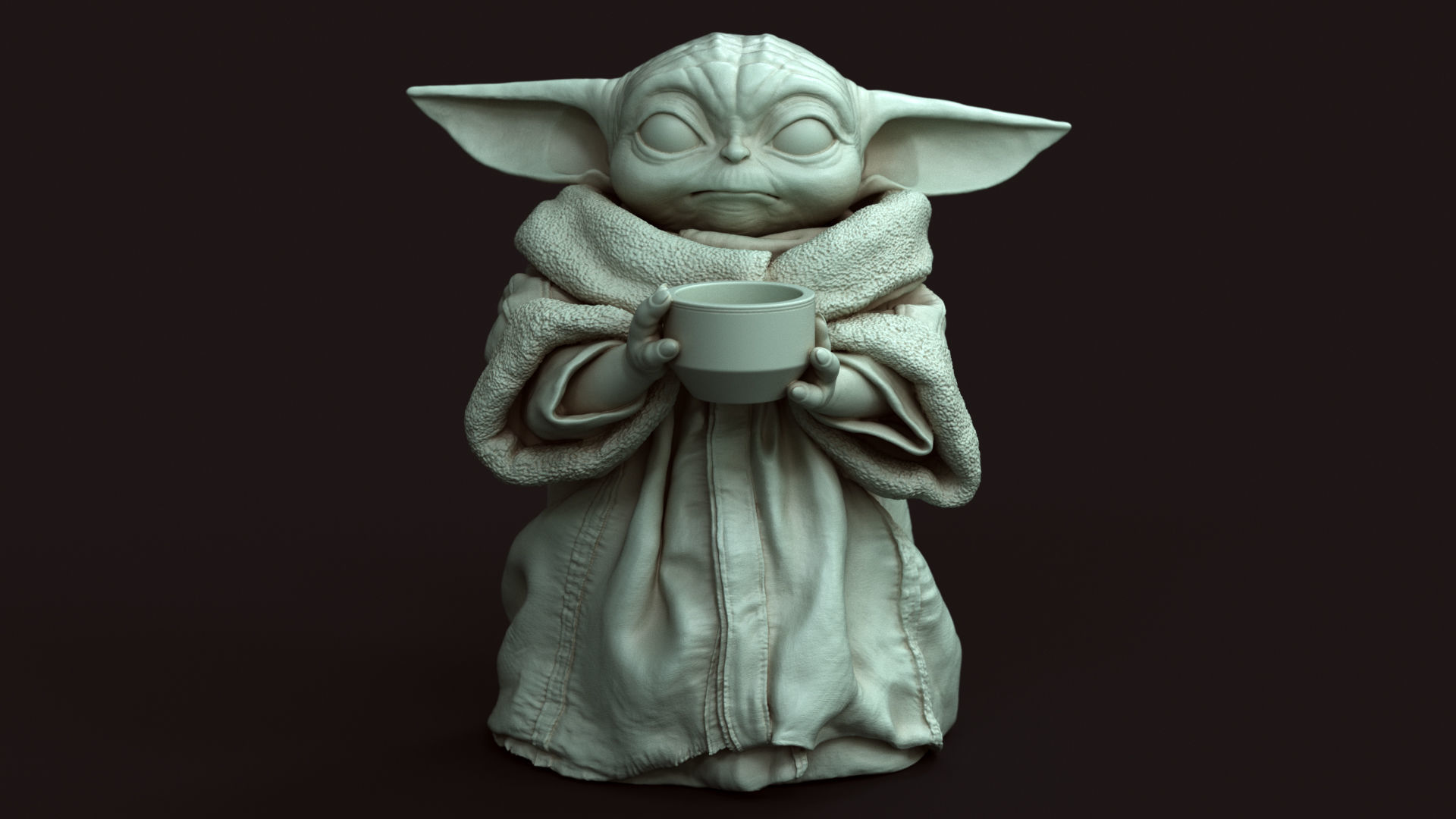 GROGU Baby Yoda bowl Printable 3D Model 3D print model_13