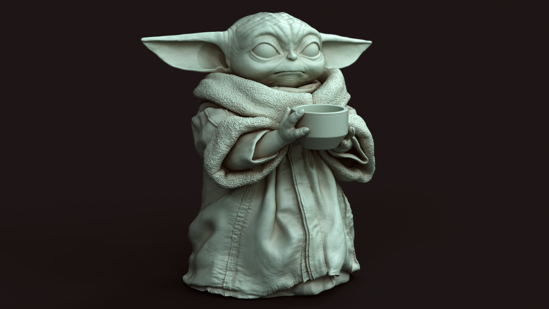 GROGU Baby Yoda bowl Printable 3D Model 3D print model_14