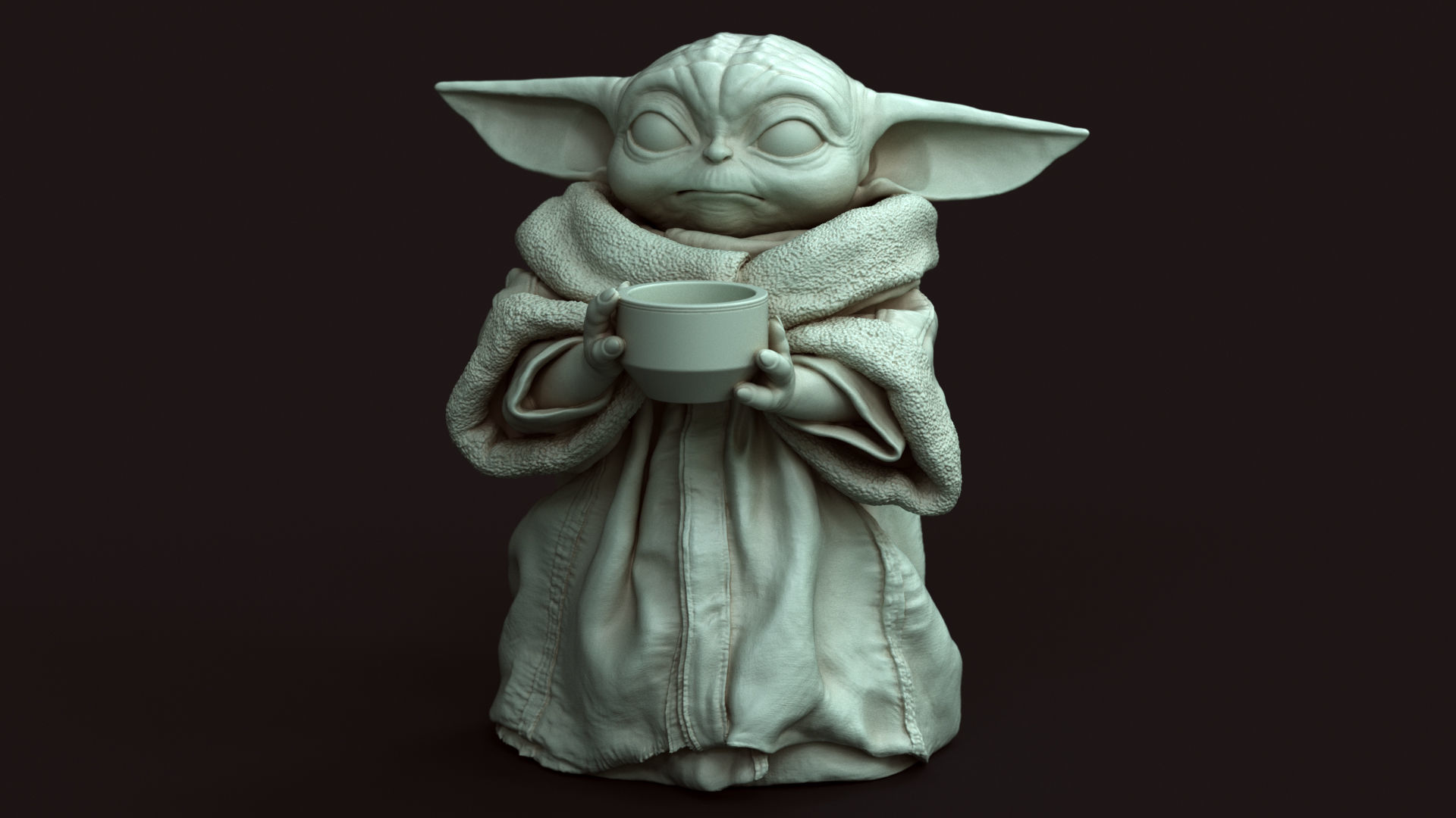 GROGU Baby Yoda bowl Printable 3D Model 3D print model_27