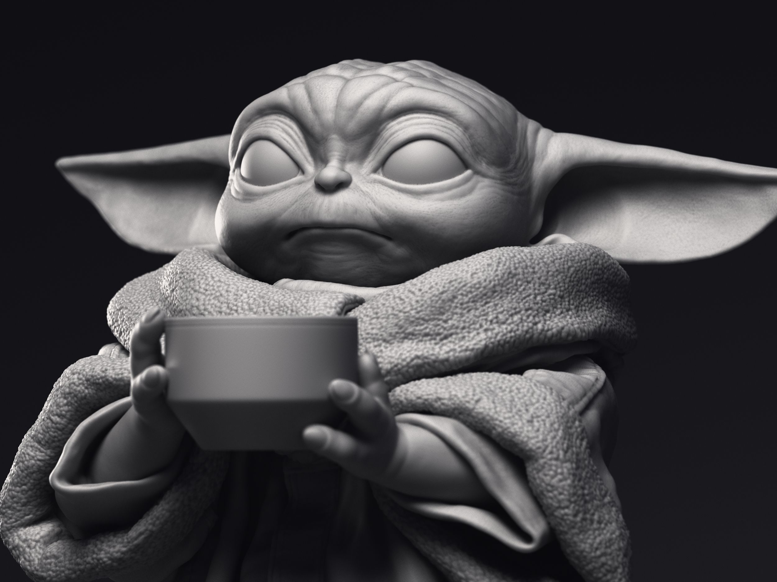 GROGU Baby Yoda bowl Printable 3D Model 3D print model_4