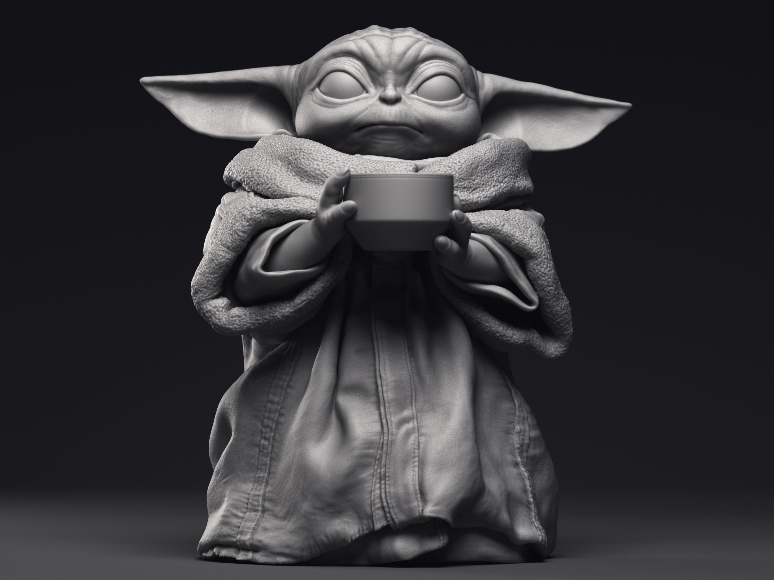 GROGU Baby Yoda bowl Printable 3D Model 3D print model_1