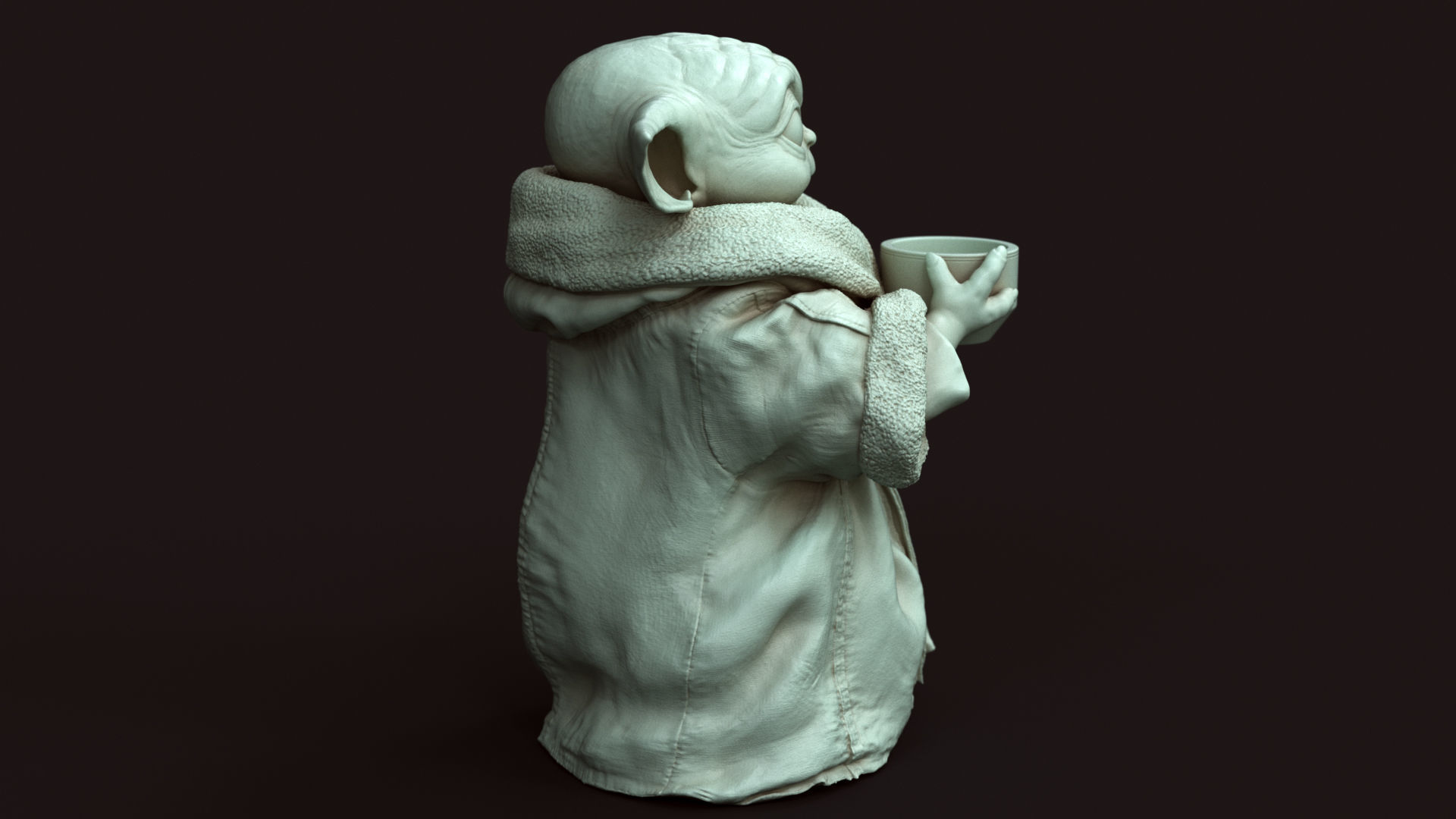 GROGU Baby Yoda bowl Printable 3D Model 3D print model_17