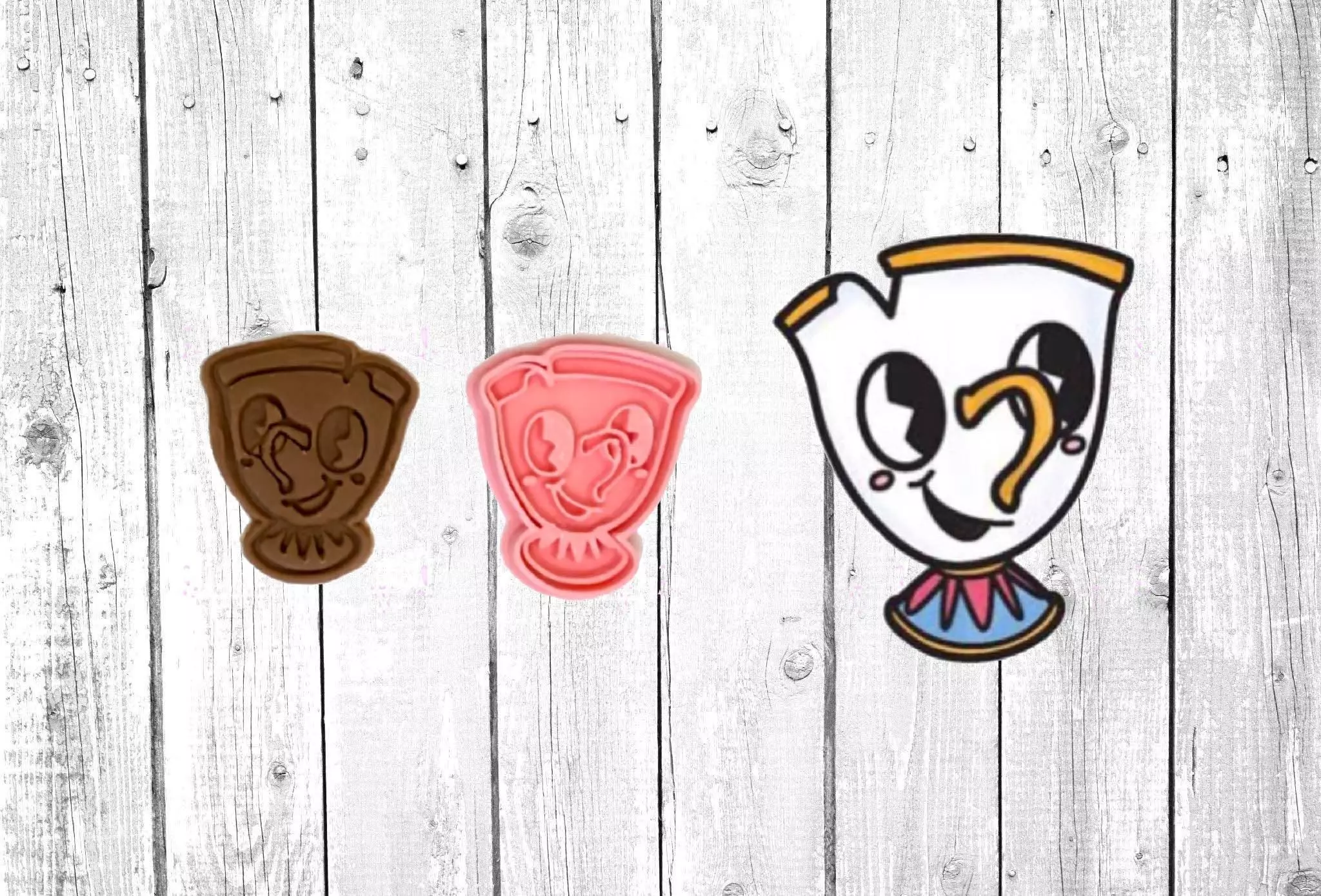 BEAUTY AND THE BEAST - CHIP COOKIE CUTTER STAMP 3D print model_0