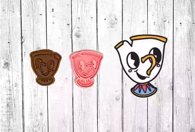 BEAUTY AND THE BEAST - CHIP COOKIE CUTTER STAMP 3D print model