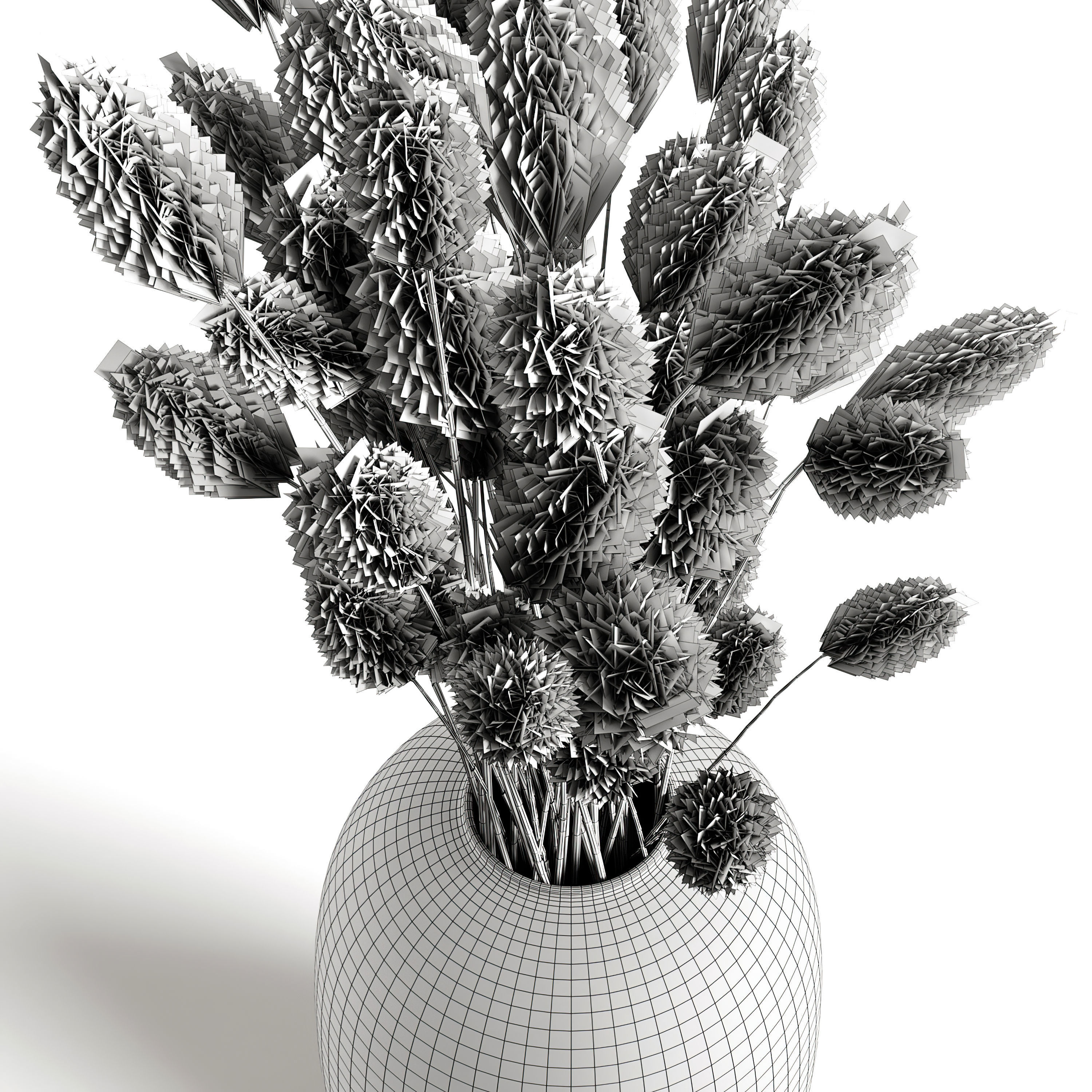 A bouquet of lagurus 3D model_4