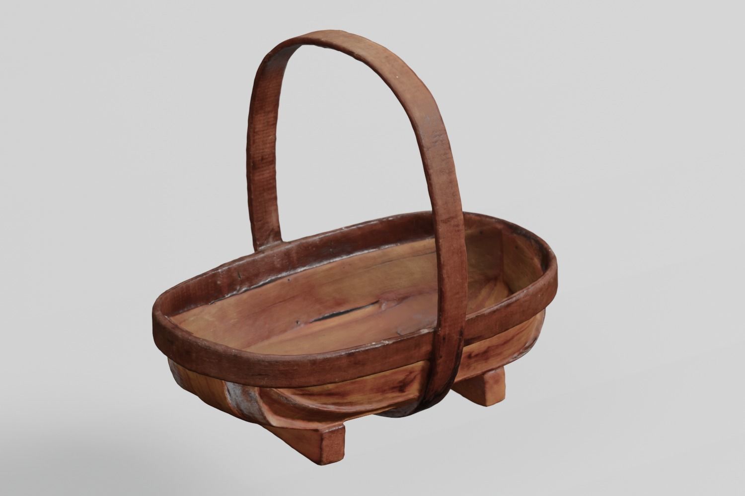Wooden Garden Trug  photogrammetry scan PBR 4K textures Low-poly 3D model_2