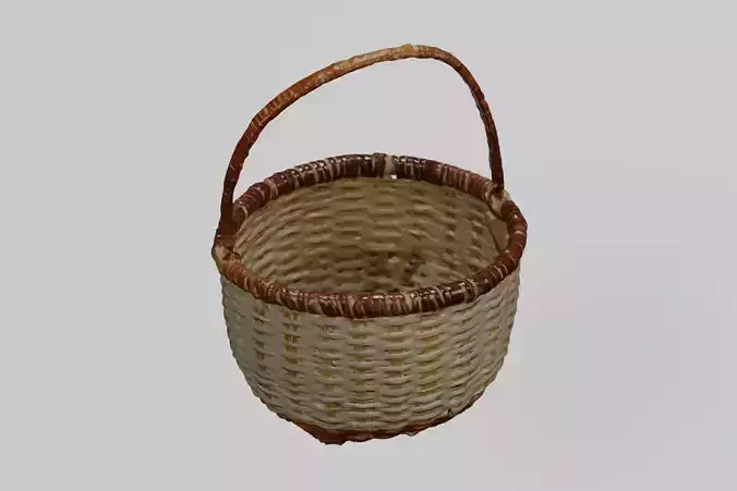Wicker Mini Basket photogrammetry scan PBR 4K textures