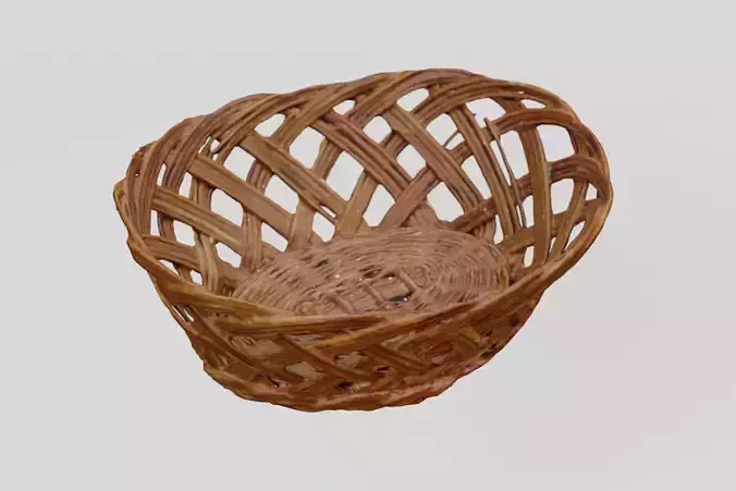 Wicker Bowl  Bread Basket photogrammetry scan PBR 4K textures