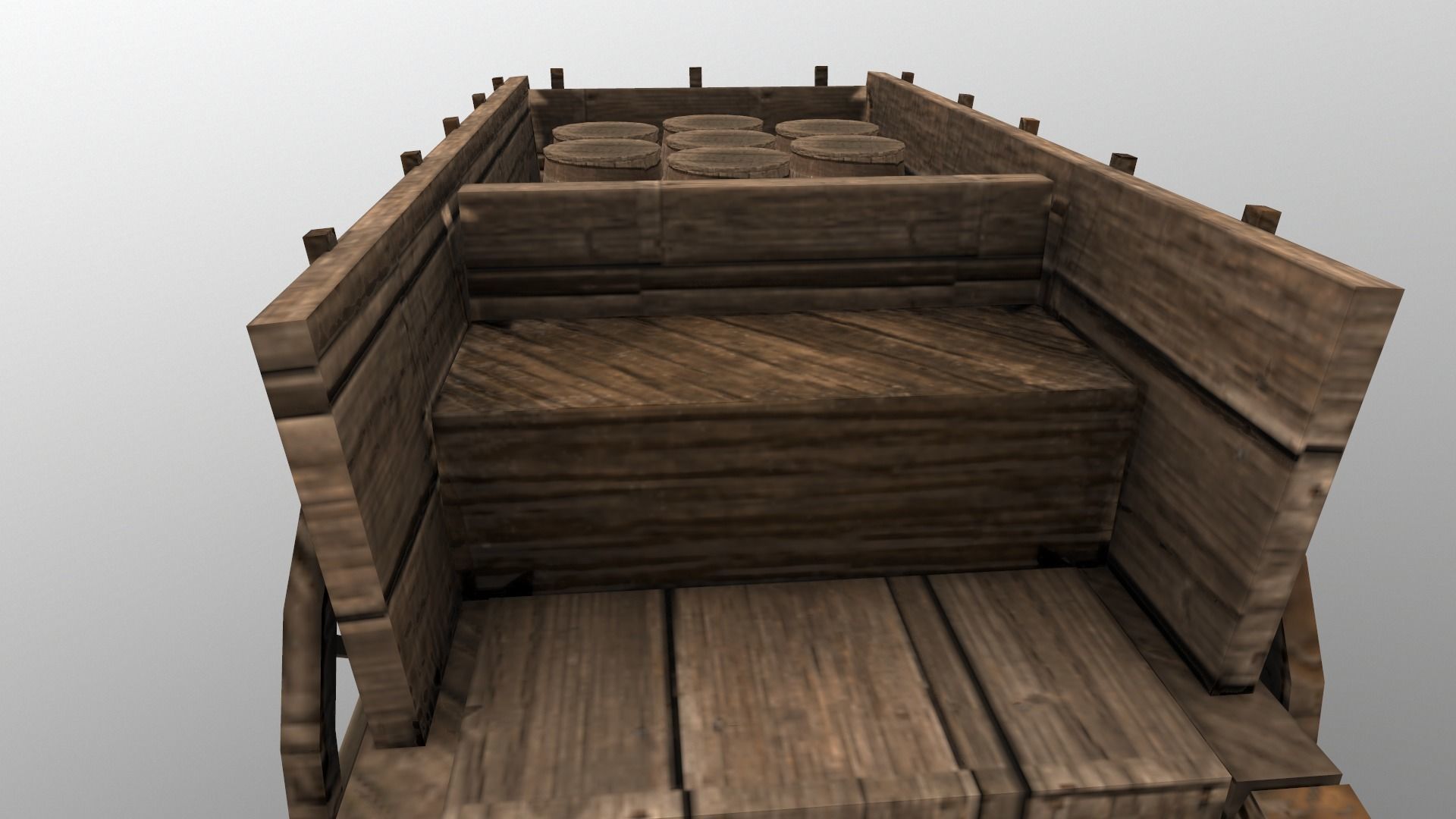  Medieval Cart  Low-poly 3D model_8