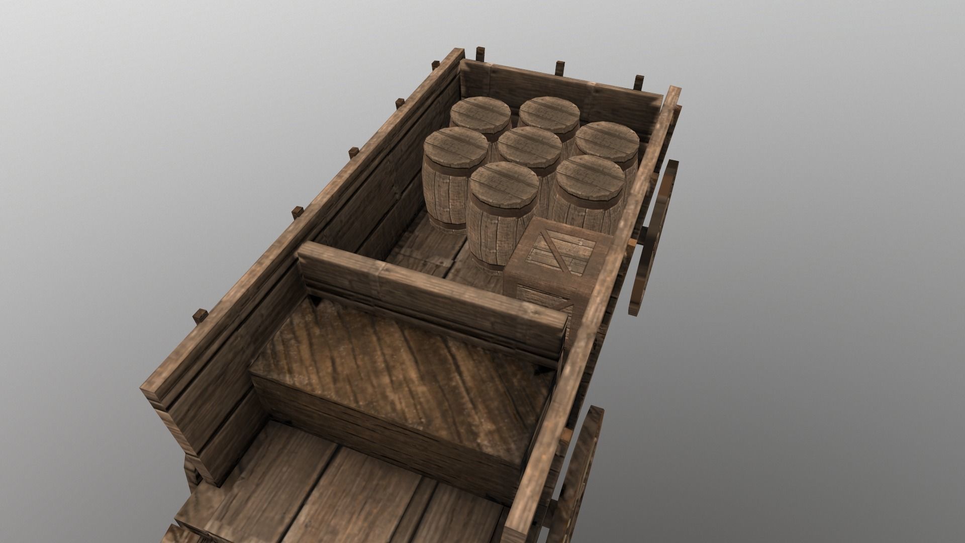  Medieval Cart  Low-poly 3D model_5