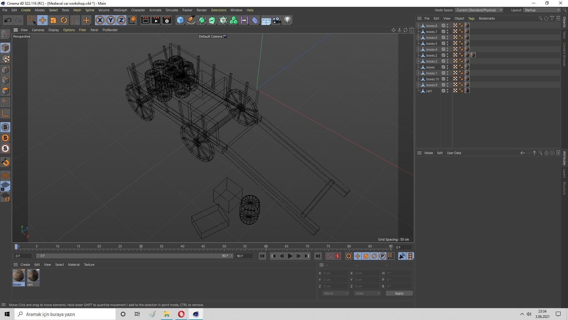 Medieval Cart  Low-poly 3D model_22