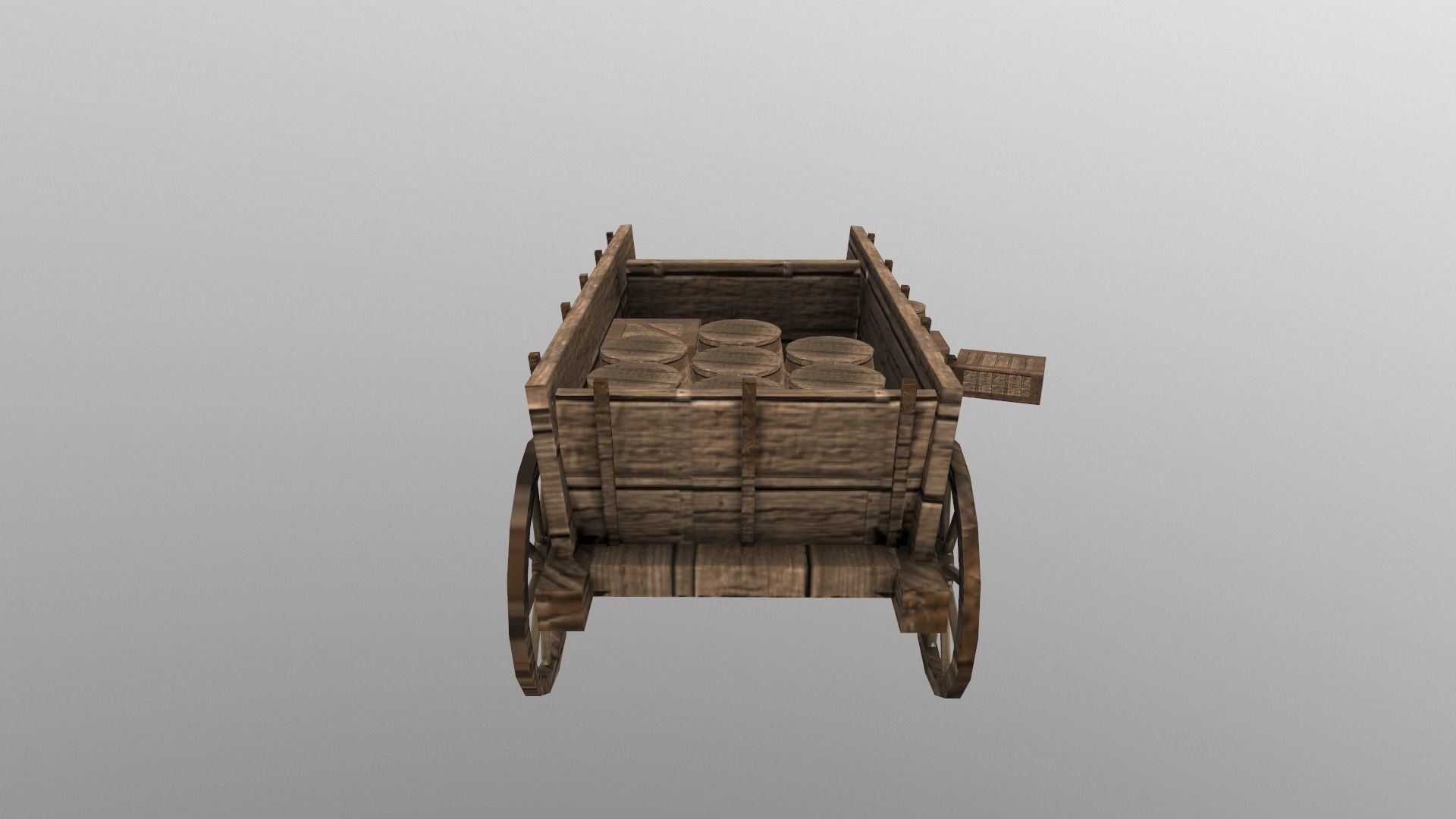  Medieval Cart  Low-poly 3D model_3