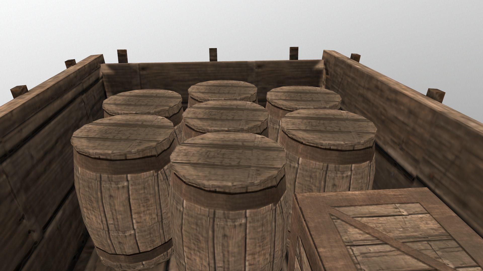  Medieval Cart  Low-poly 3D model_7