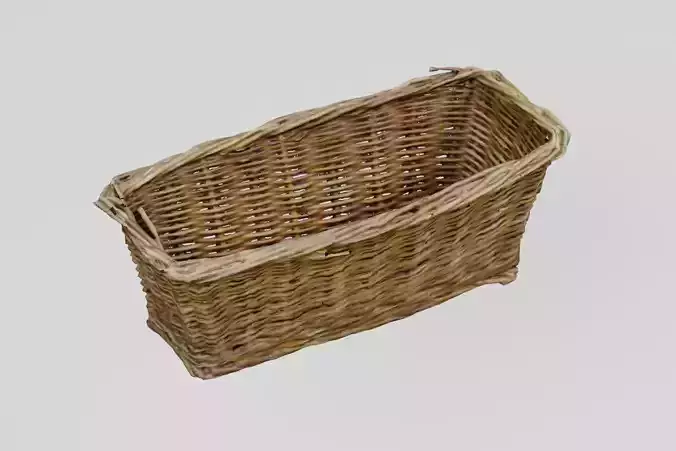 Wicker Bread Basket Narrow photogrammetry scan PBR 4K textures