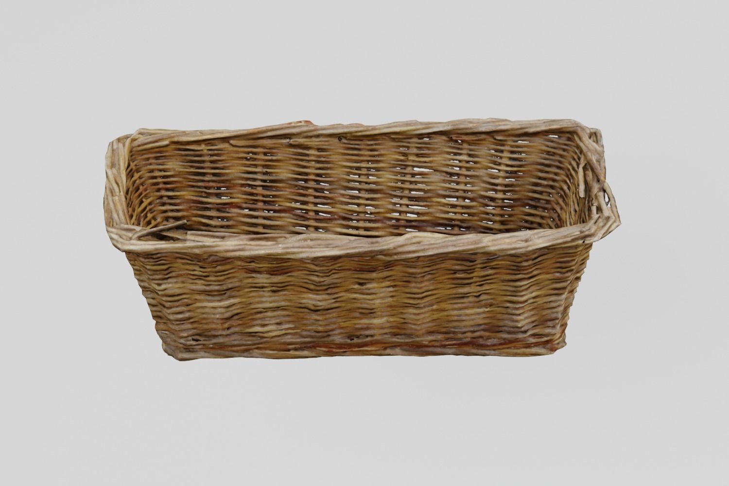 Wicker Bread Basket Narrow photogrammetry scan PBR 4K textures Low-poly 3D model_2