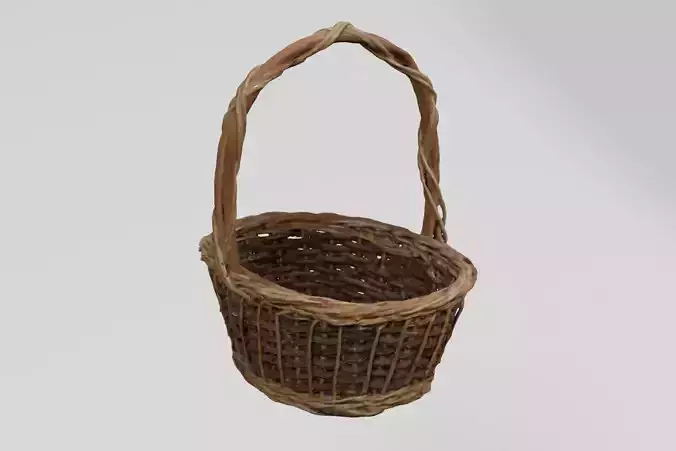 Wicker Basket Rustic photogrammetry scan PBR 4K textures