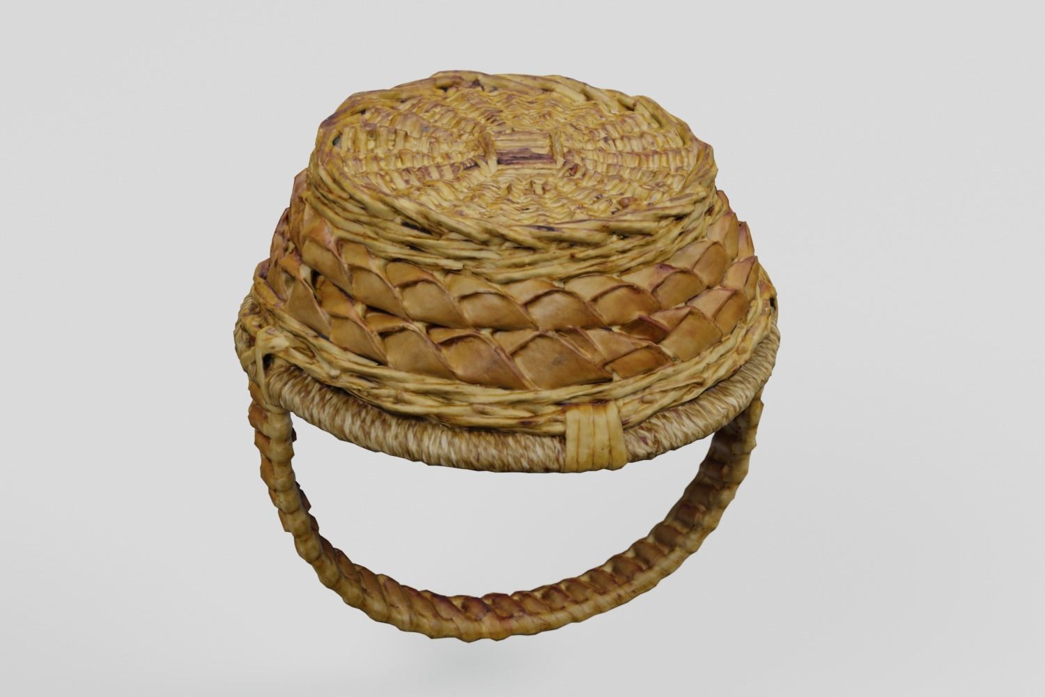 Wicker Fruit Basket photogrammetry scan PBR 4K textures Low-poly 3D model_4