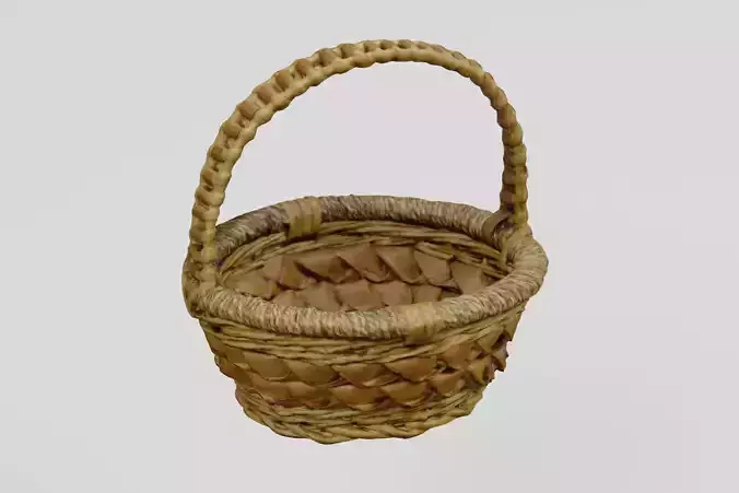 Wicker Fruit Basket photogrammetry scan PBR 4K textures