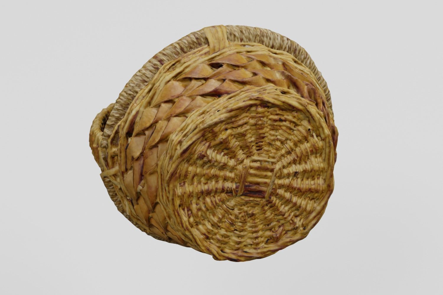 Wicker Fruit Basket photogrammetry scan PBR 4K textures Low-poly 3D model_5