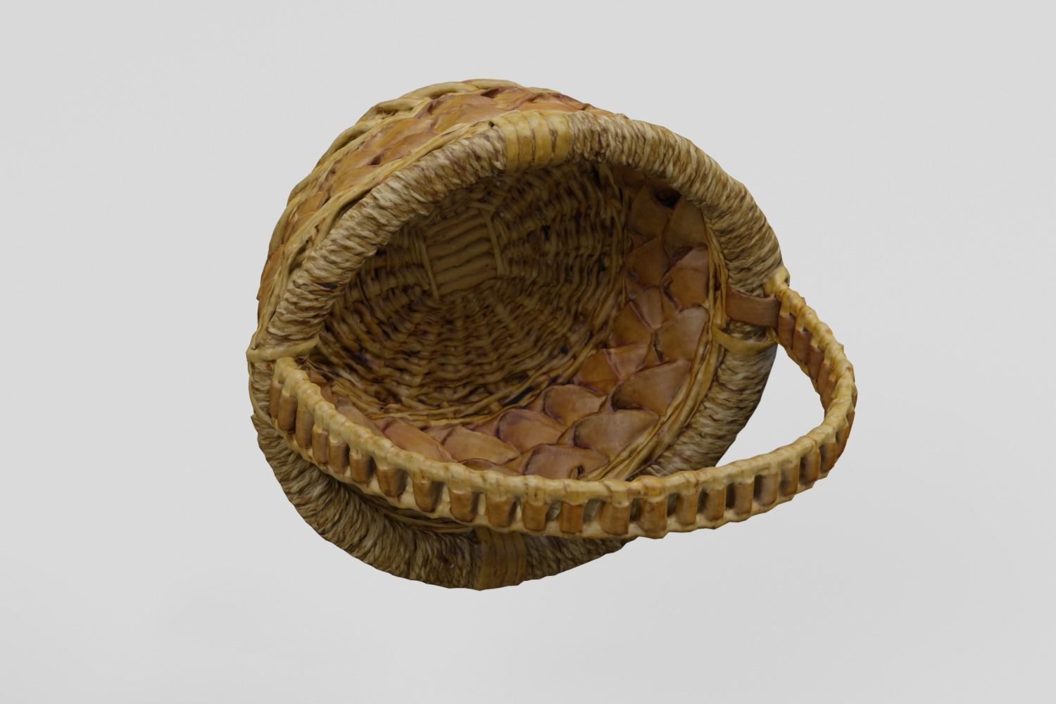 Wicker Fruit Basket photogrammetry scan PBR 4K textures Low-poly 3D model_3