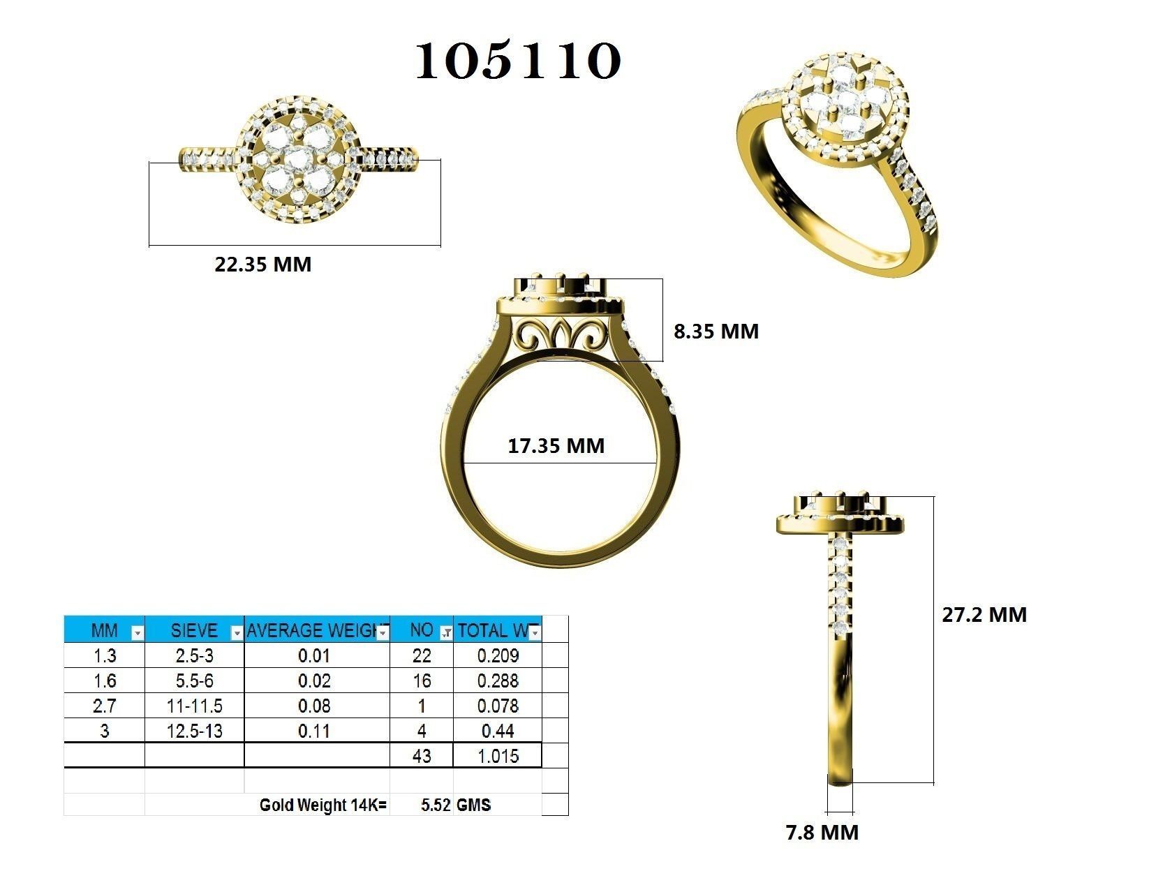 Ring - 105110 3D print model_12
