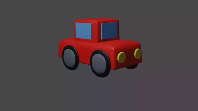 Simple Red Car 3D Model