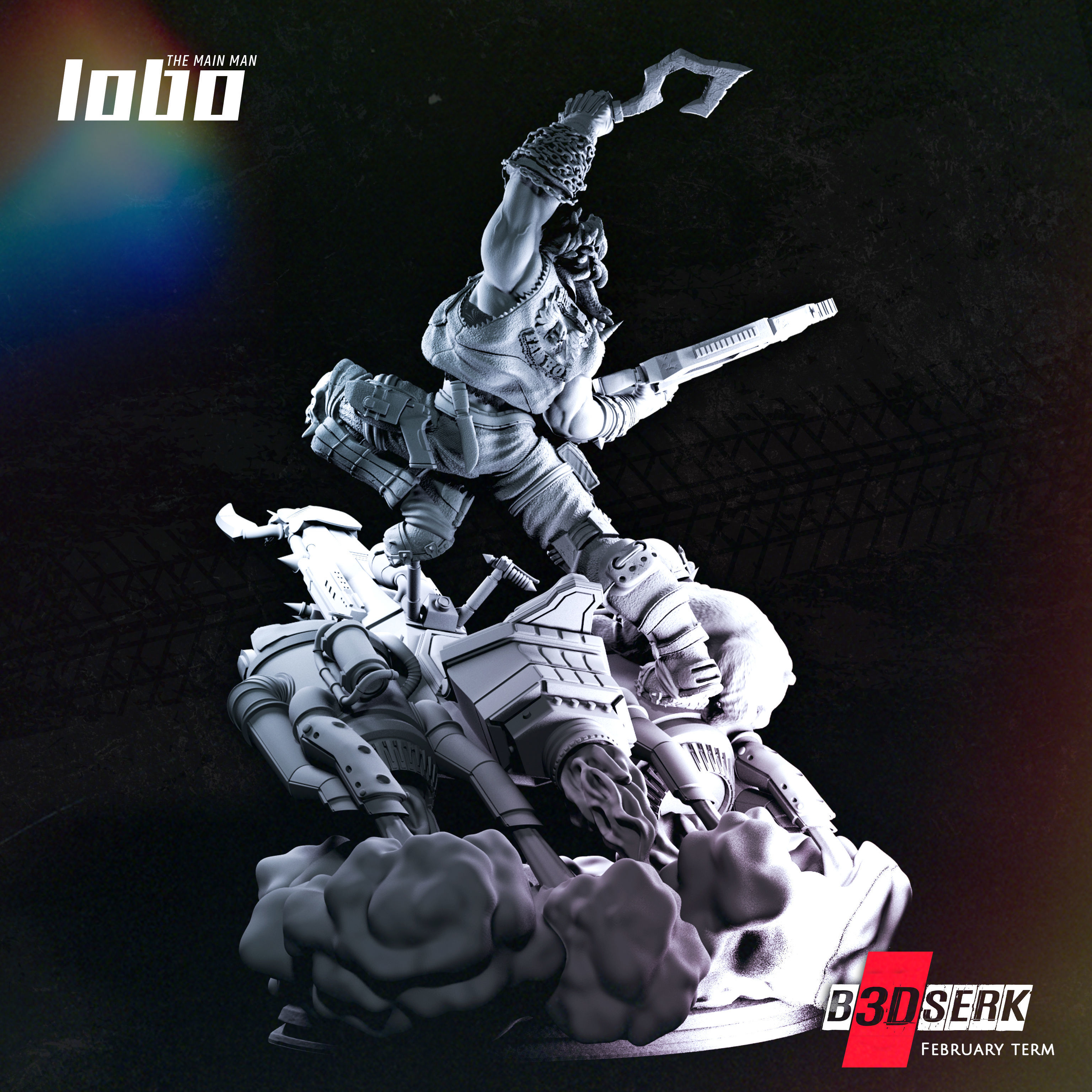 B3DSERK Lobo 3d Sculpture tested and ready for printing 3D print model_8