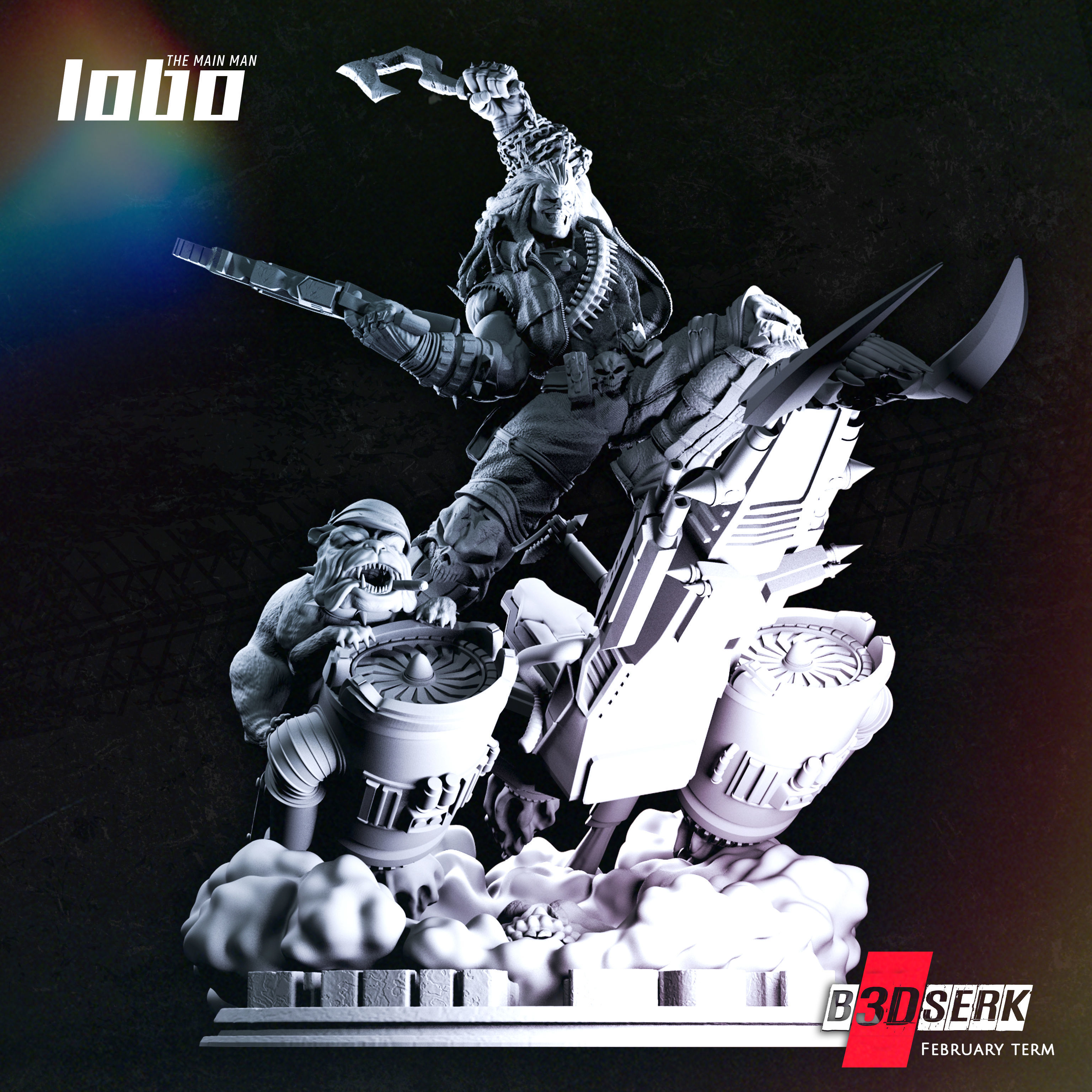 B3DSERK Lobo 3d Sculpture tested and ready for printing 3D print model_10