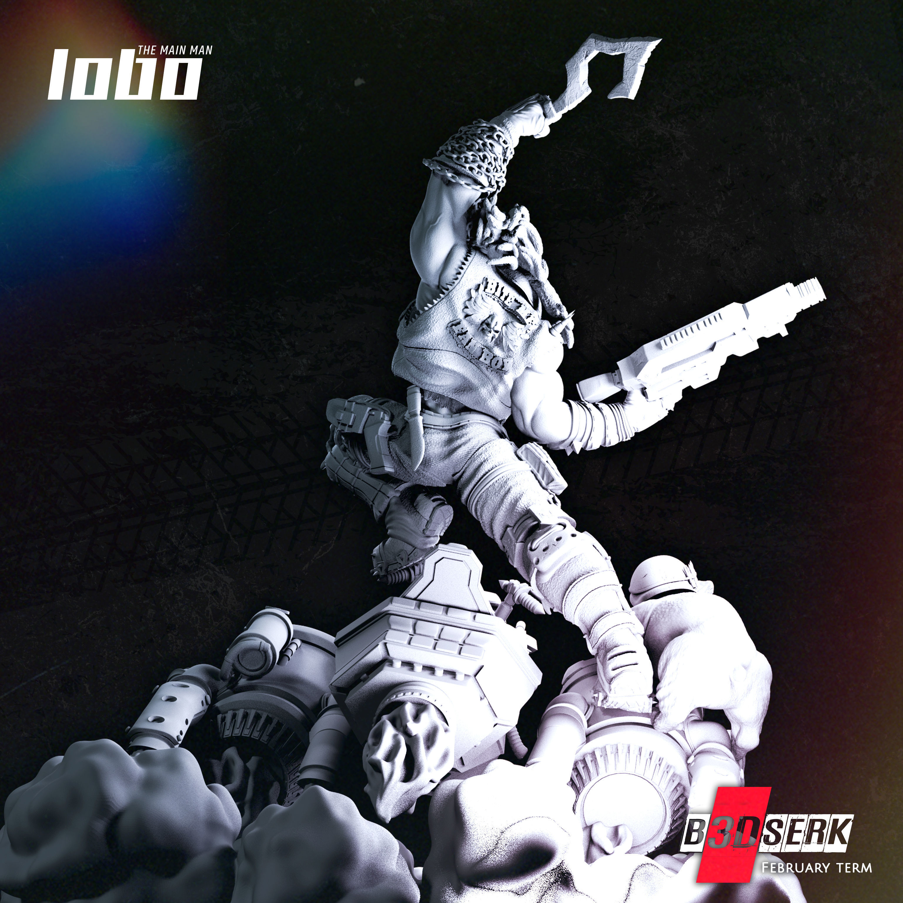 B3DSERK Lobo 3d Sculpture tested and ready for printing 3D print model_5