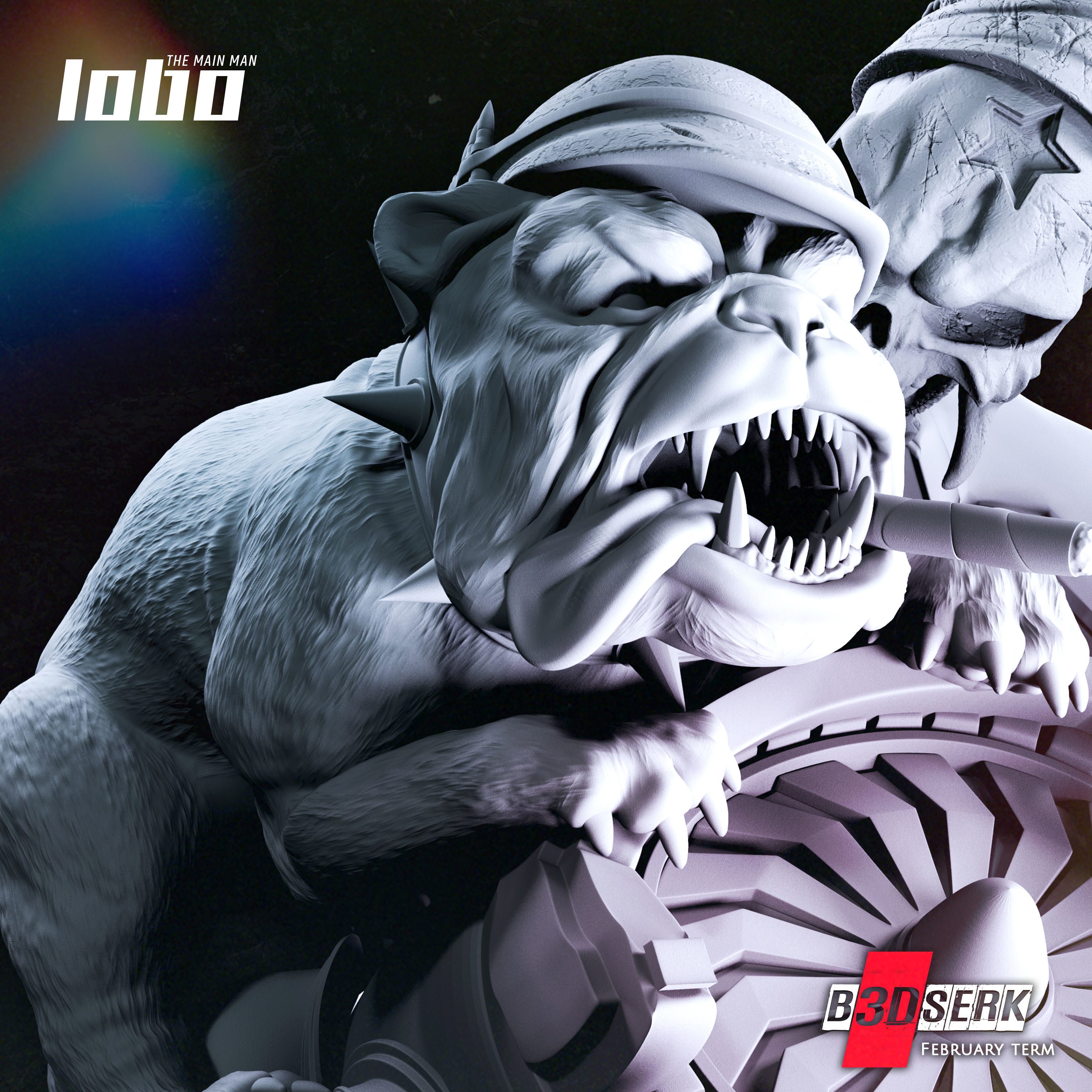 B3DSERK Lobo 3d Sculpture tested and ready for printing 3D print model_3