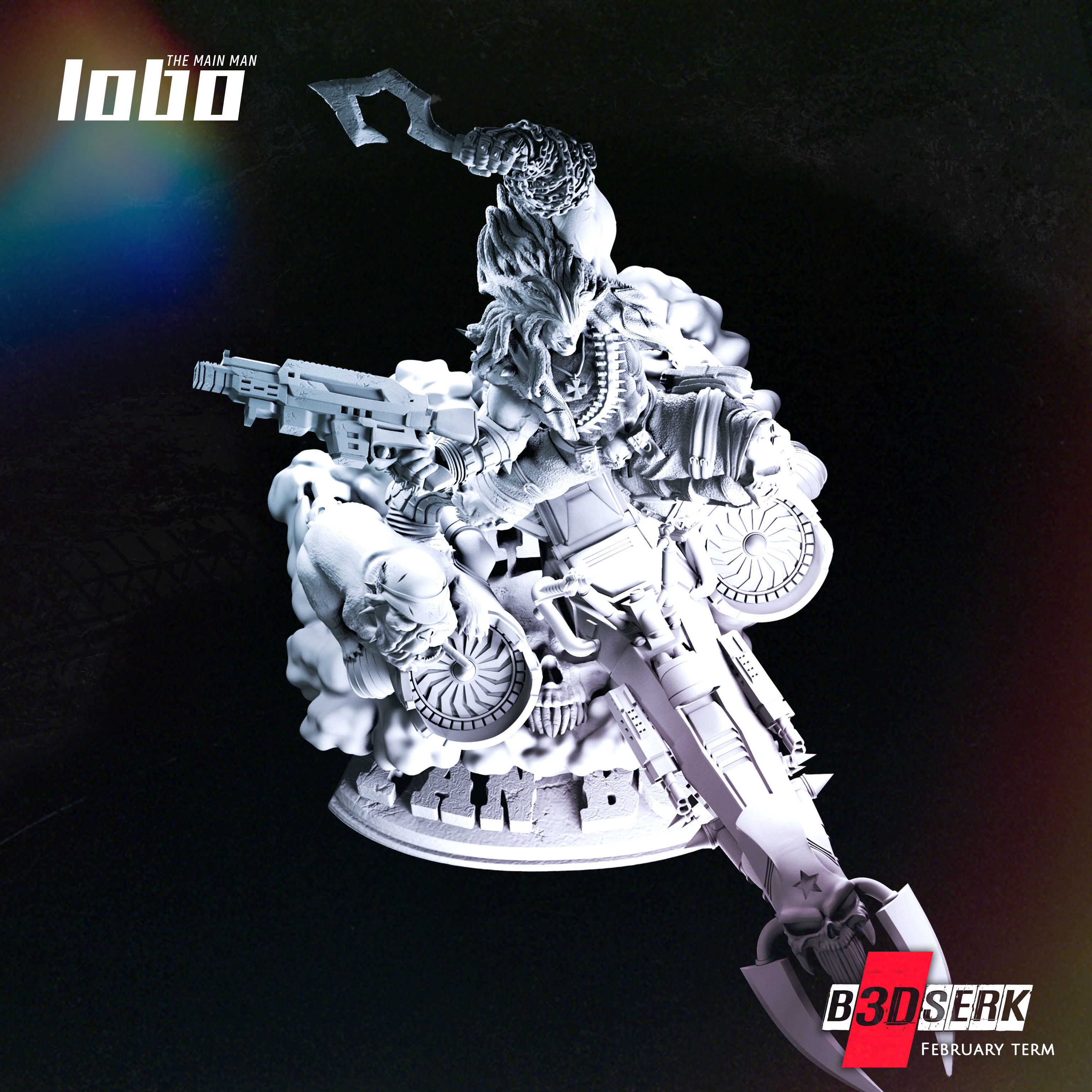 B3DSERK Lobo 3d Sculpture tested and ready for printing 3D print model_6