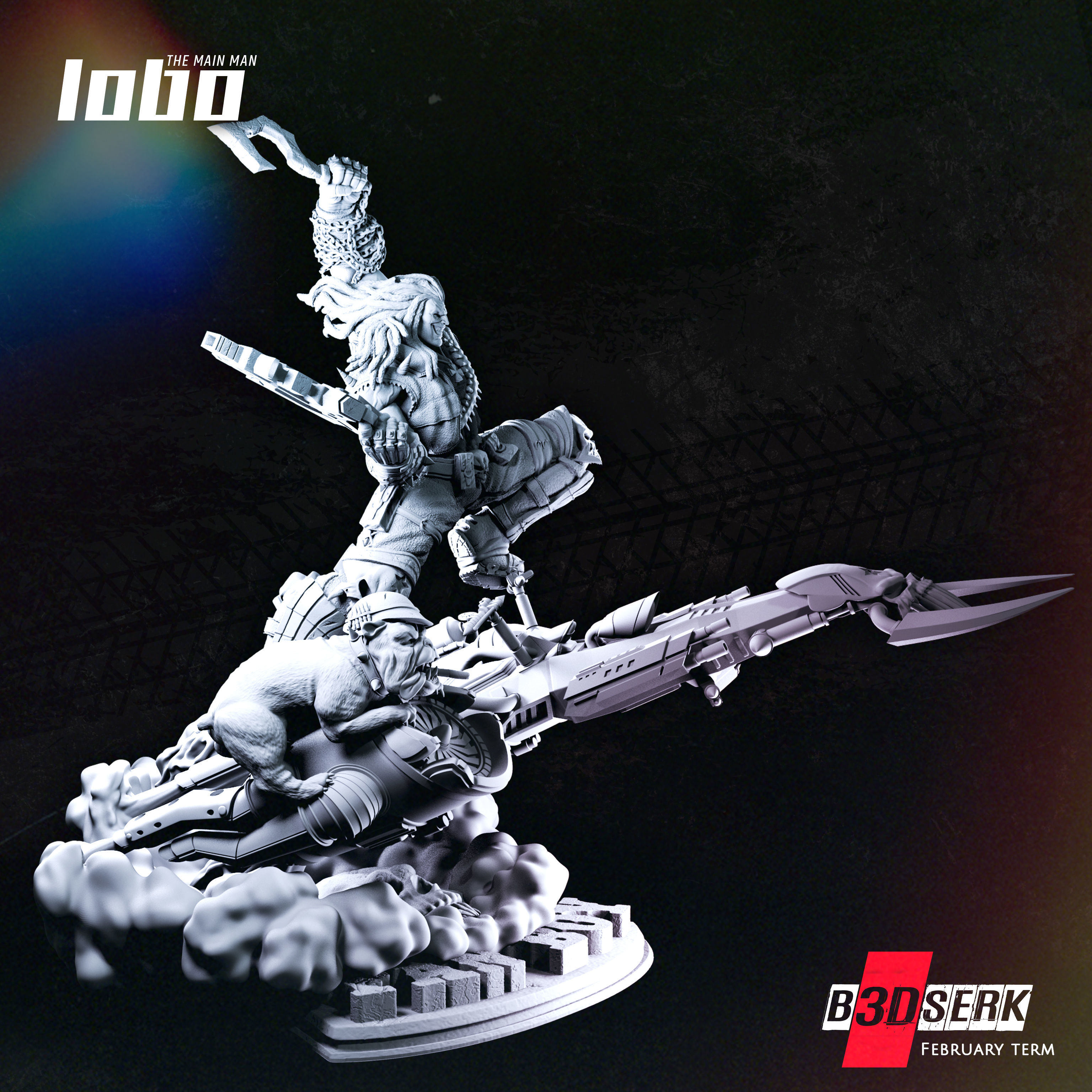 B3DSERK Lobo 3d Sculpture tested and ready for printing 3D print model_7