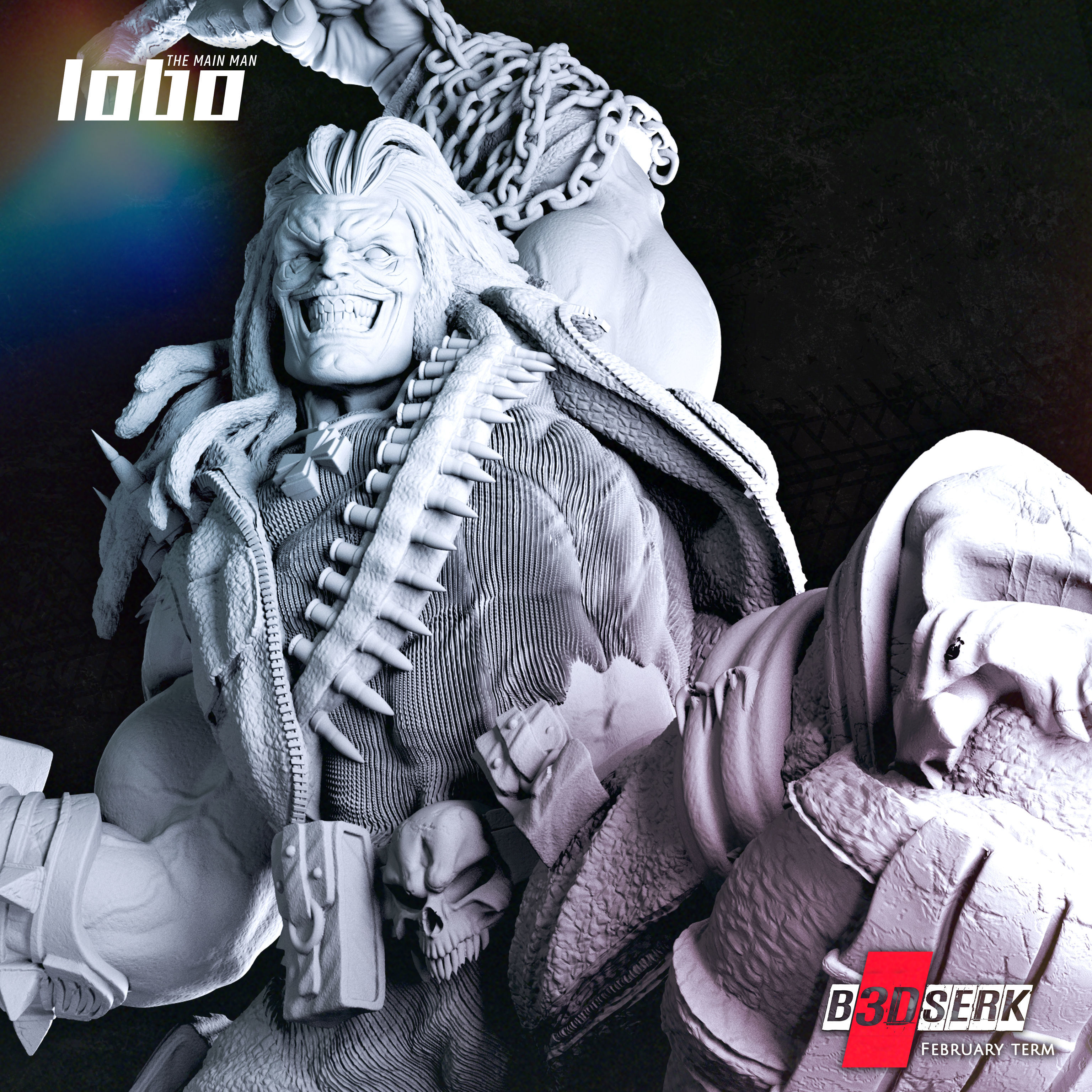 B3DSERK Lobo 3d Sculpture tested and ready for printing 3D print model_1