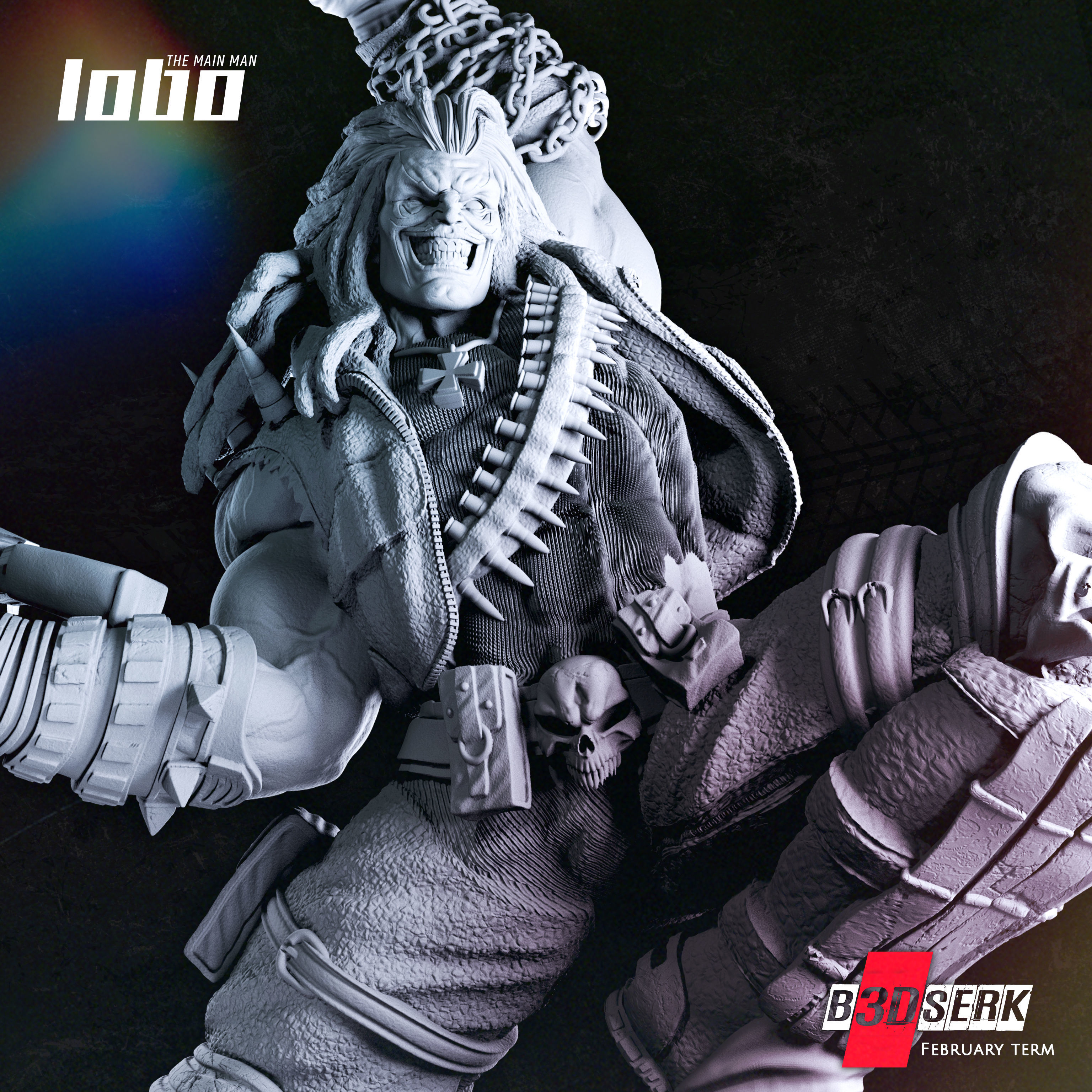 B3DSERK Lobo 3d Sculpture tested and ready for printing 3D print model_4