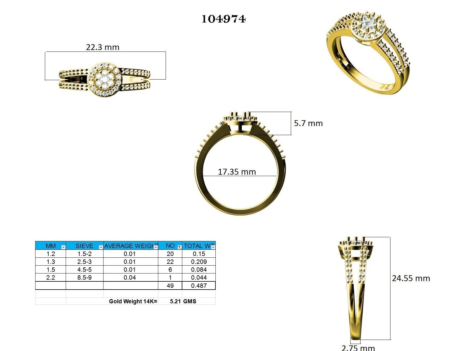 Ring - 104974 3D print model_12