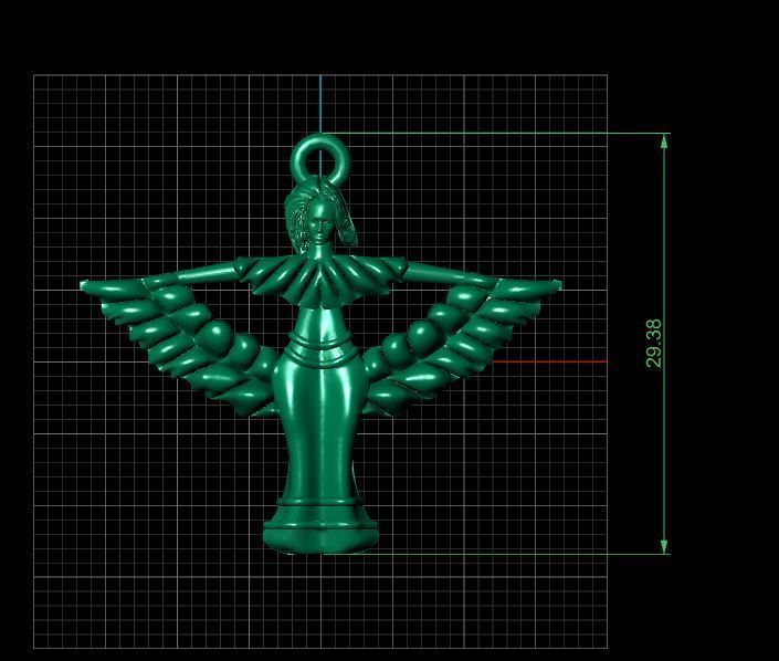 pandent egyptian angel charm 3D print model_29
