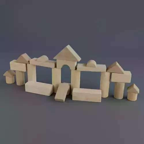 Wooden blocks - Toy Low-poly 3D model