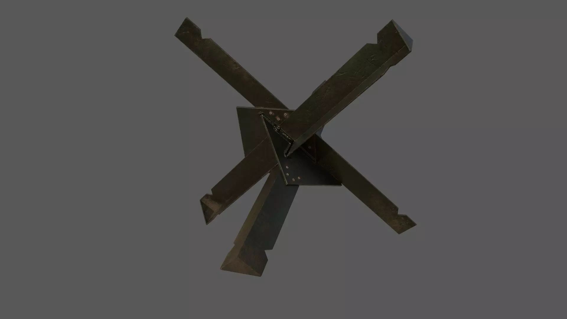 Czech Hedgehog Barricade Low-poly 3D model_0