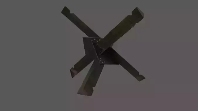 Czech Hedgehog Barricade Low-poly 3D model