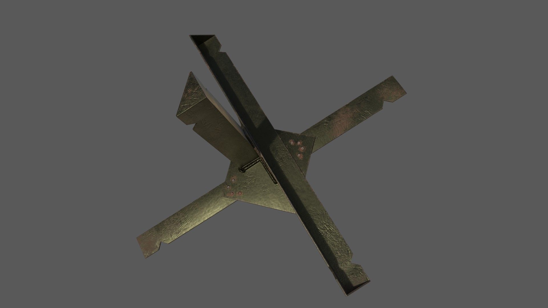 Czech Hedgehog Barricade Low-poly 3D model_6